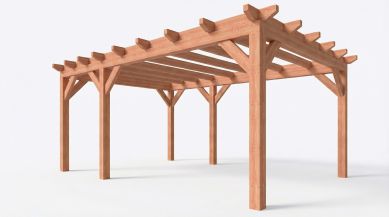 Bouwpakket overkapping 588,5x410,5 cm fijnbezaagd Douglas