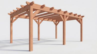 Bouwpakket overkapping 637x410,5 cm fijnbezaagd Douglas