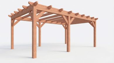Bouwpakket overkapping 648,5x410,5 cm fijnbezaagd Douglas