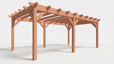 Bouwpakket overkapping 701,5x410,5 cm fijnbezaagd Douglas