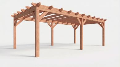 Bouwpakket overkapping 766x410,5 cm fijnbezaagd Douglas