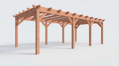 Bouwpakket overkapping 886,5x410,5 cm fijnbezaagd Douglas