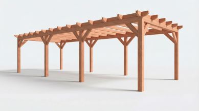 Bouwpakket overkapping 992,5x410,5 cm fijnbezaagd Douglas
