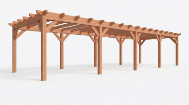 Bouwpakket overkapping 1219x410,5 cm fijnbezaagd Douglas