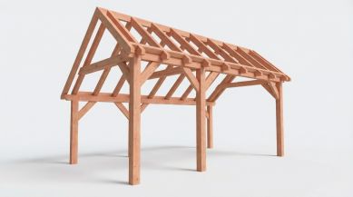Constructiepakket kapschuur 588,5x346 cm fijnbezaagd Douglas