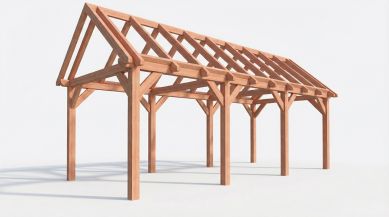 Bouwpakket zadeldak 769x346 cm fijnbezaagd Douglas