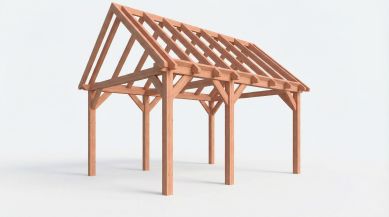 Bouwpakket zadeldak 524x410,5 cm fijnbezaagd Douglas