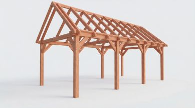 Bouwpakket zadeldak 769x410,5 cm fijnbezaagd Douglas