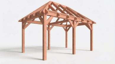 Bouwpakket schilddak 531x346 cm fijnbezaagd Douglas