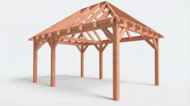 Bouwpakket schilddak 588,5x410,5 cm fijnbezaagd Douglas
