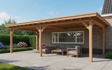 YARD Outdoor Elegante overkapping 600x400 cm aanbouw Douglas blank