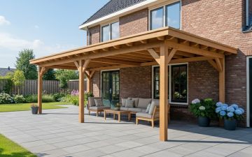 YARD Outdoor Elegante overkapping 500x400 cm aanbouw Douglas blank