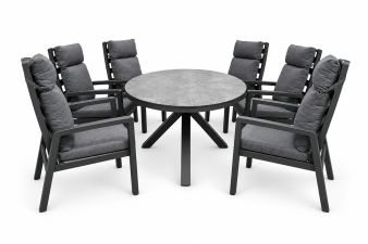 SenS-Line Harmonia tuinset ovale tafel met 6 verstelbare stoelen
