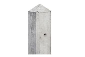 Betonpaal wit/grijs met diamant kop 10x10x250cm voor schermen 150cm hoog