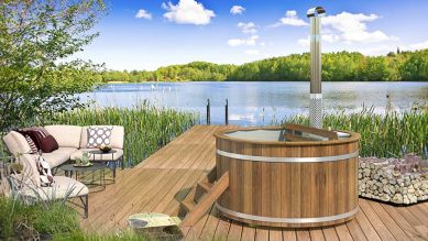 Tuindeco Hottub met interne RVS kachel Ø180 cm Thermowood