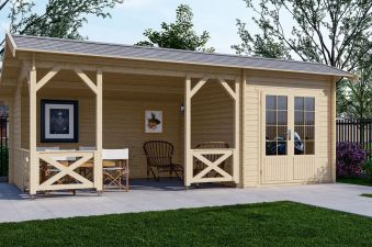 Blokhut 6732 667x320 cm - exterieur gecoat - SALE01985