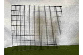 Beschikbaar als 1 koop: 2x Hillfence metalen scherm, dubbele staafmat, 200x183 cm, zwart - Licht beschadigd - SALE01767