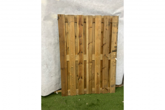1 stuk beschikbaar: Tuinscherm vuren 130x180 cm - Zwarte vegen - SALE01872