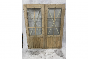 Dubbele deur onbehandeld Excl. kozijn, hang- en sluitwerk 148,5x178x5 cm - Beschadigd - SALE01923
