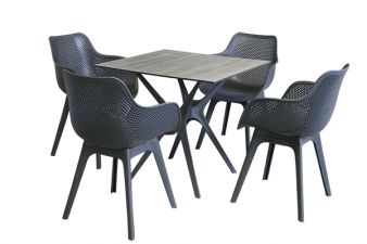 Tuinset Jasper - 4 stoelen met tafel - Numansdorp & Woerden Showmodel