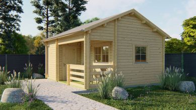 Chalet Morgenster/Edelweiss 600x510 cm - Red class wood geïmpregneerd