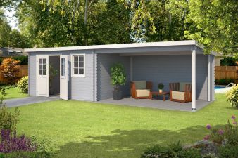 Blokhut Aida 760x275 cm - Platinum Grey-Wit gecoat main