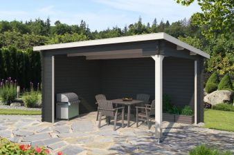 Blokhut Ragnar 425x300 cm - Carbon Grey-Wit gecoat main