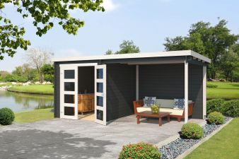 Blokhut Helena 472x230 cm - Carbon Grey-Wit gecoat main