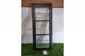 Enkele houten deur antraciet 84,5 x 225,5 cm (bxh) met kozijn 101,3 x 234,5 cm  - SALE25051