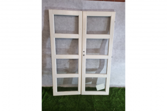 Dubbele houten deuren wit 135 x 193 cm (bxh) - SALE25059
