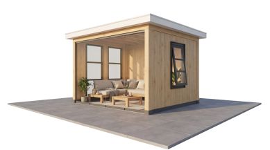 Trendhout Buitenverblijf Ravenna Modern 345x345 cm eiken