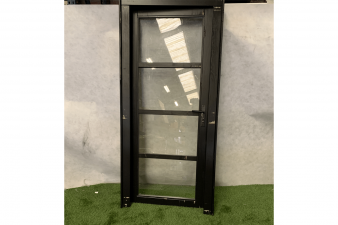 Steel look deur 83x206 cm - linksdraaiend - zwart geverfd - SALE01802