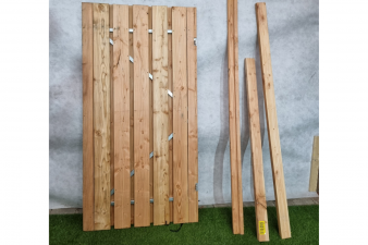 Enkele douglas poortdeur met stalen frame – 196 x 100 cm - SALE25168