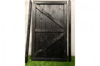 Douglas deur 120x210,5 cm - zwart gecoat - SALE01026