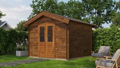Lugarde Select Blokhut Twello 300x300cm - Keteldruk Bruin