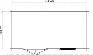 Lugarde Select Blokhut Doetinchem 400x200cm - Onbehandeld