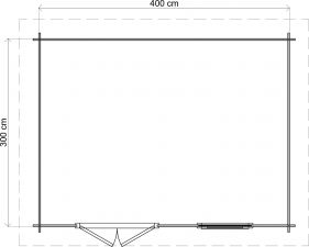 Lugarde Select Blokhut Renkum 400x300cm - Keteldruk Bruin