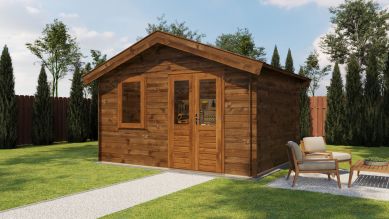Lugarde Select Blokhut Brummen 400x300cm - Keteldruk Bruin