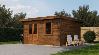 Lugarde Select Blokhut Winterswijk 400x400cm - Keteldruk Bruin