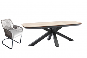 Tuinset Vivant - tafel en 6 swingstoelen