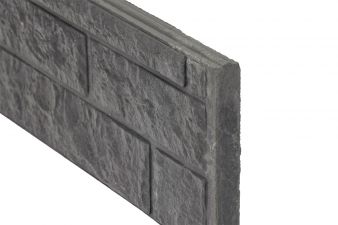 Betonnen onderplaat 2-zijdig rotsmotief antraciet 4,8x36x180 cm