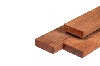 Hardhout geschaafd timmerhout 4,4x14,5x305 cm