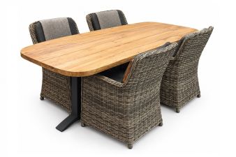 SenS-Line Teak tafel + 4 stoelen - Showmodel Hoofddorp