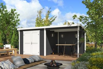 Tuinhuis Lars 500x250 cm - Carbon Grey-Wit gecoat