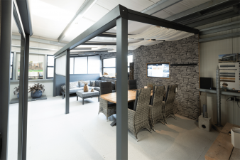 Profiline veranda 600x300 cm - Opaal polycarbonaat dak -  Antraciet structuur - Inclusief zijwand, spotset en zonnedoekpakket! - Velp