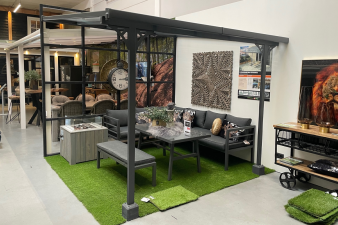 DHZ-veranda Livingdream 314x305 cm - antraciet - polycarbonaat dak - Woerden