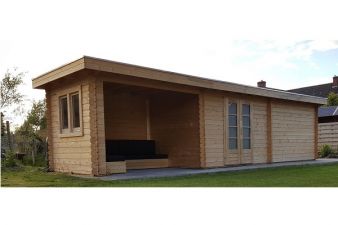 Blokhut Veldegem 300x250 cm + 2x luifel 250 cm
