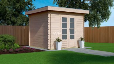 Woodpro Hoorn Tuinhuis 300x300 cm 28 mm vuren blank