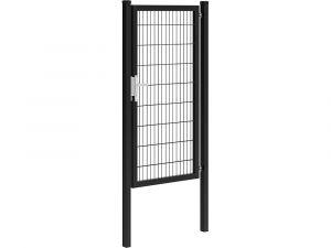 Hillfence metalen enkele poort Premium-line inclusief slot, 100 x 180 cm, zwart