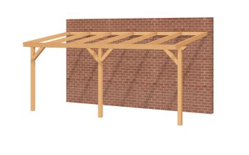 Aanbouw veranda Oblique schuin dak - 600 x 300 cm - Polycarbonaat